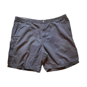 Columbia Gray Canvas Mens Shorts 42‎ Hiking Outdoors Flat Front
